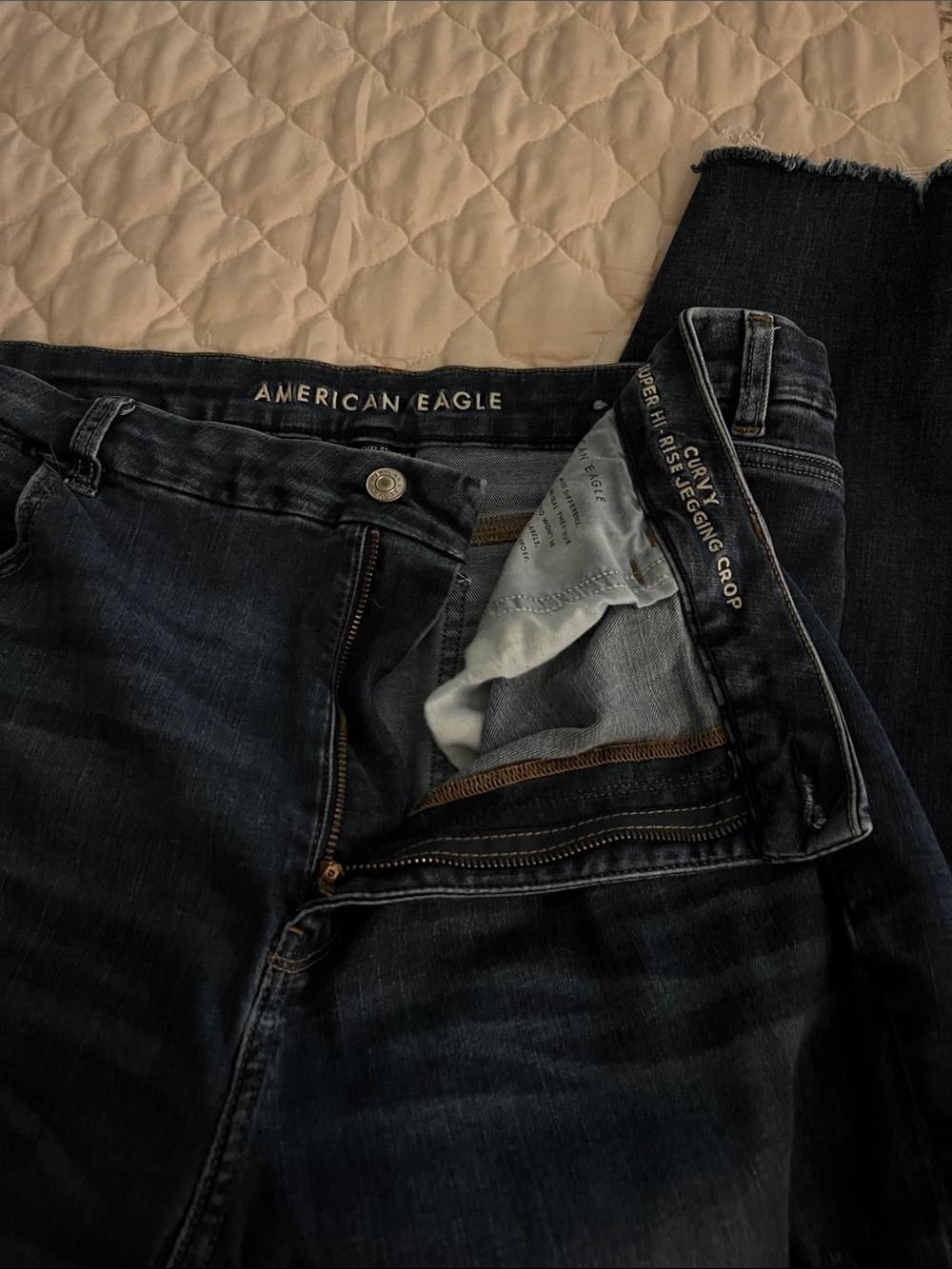 American Eagle Outfitters Dark Wash High Rise Cropped Jeans